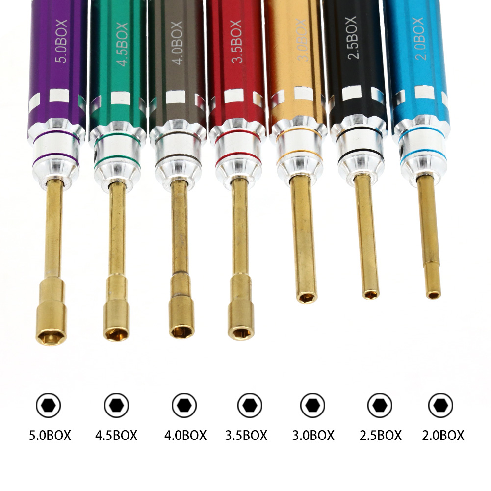 Rc Hobby Electric Screwdriver - 7 pçs alça curta rc hex