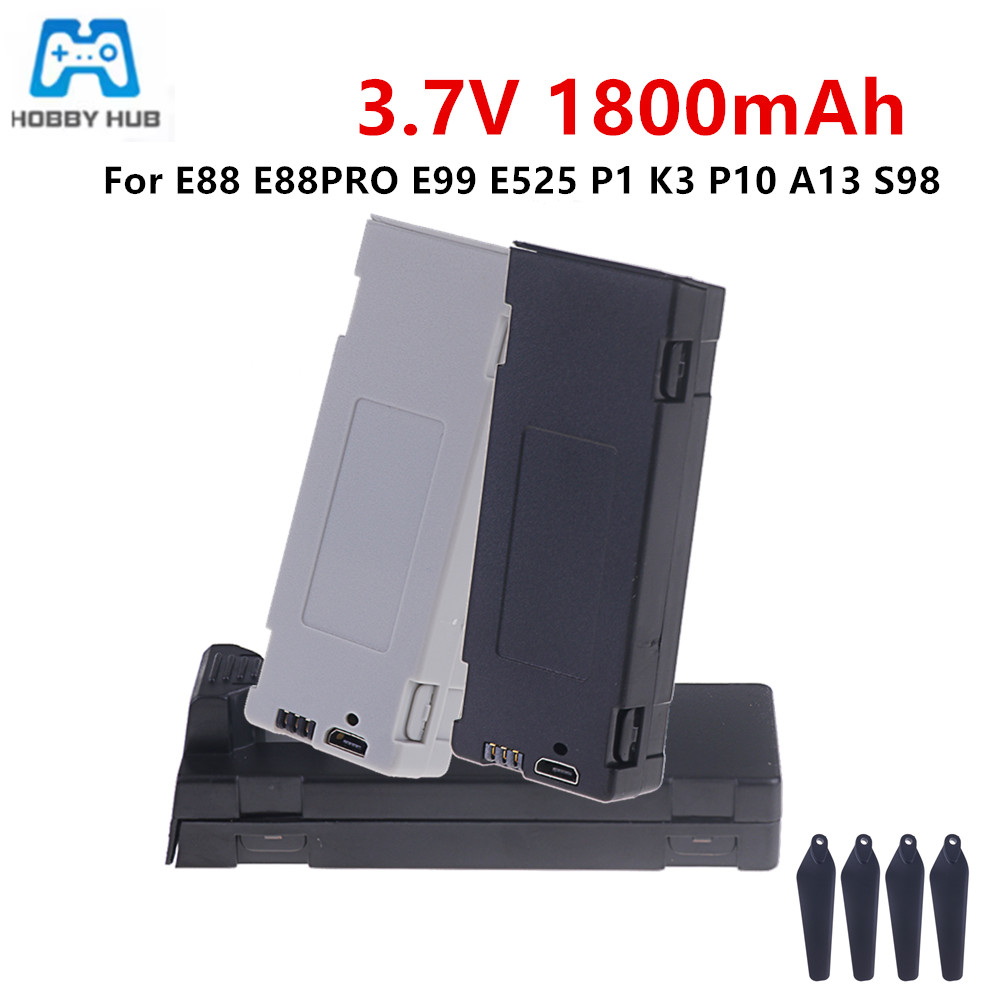 Rc Hobby Pro - Para e88 bateria recarregável 3.7v 1800mah