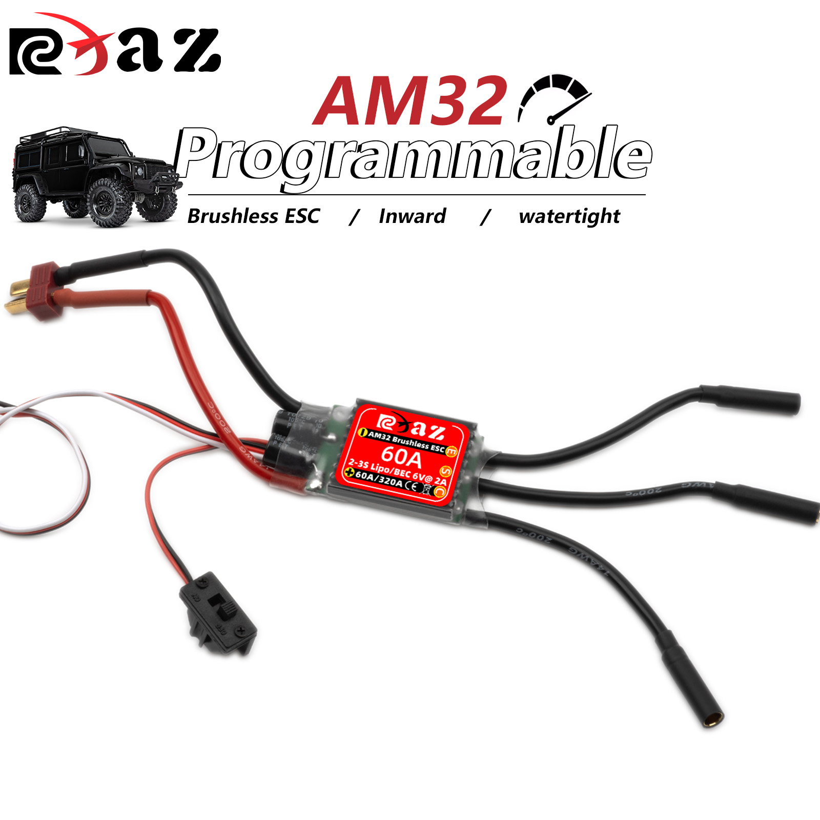 RCXAZ AM32 60A Brushless ESC C - Esc Waterproof 60A avaliação e preço